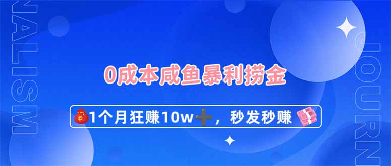 (14257期)0成本闲鱼暴利捞金,1个月狂赚10W+,秒发秒赚新玩法|轻创终点站