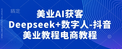 美业AI获客Deepseek+数字人-抖音美业教程电商教程|轻创终点站