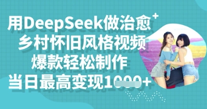 用DeepSeek做治愈乡村怀旧风格视频，爆款轻松制作，当日最高变现多张|轻创终点站